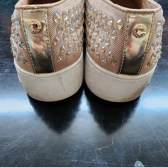 Michael Kors Mens Embellished Slip On Sneakers Rose Gold Mesh EU 42 US 11 - Picture 3 of 7